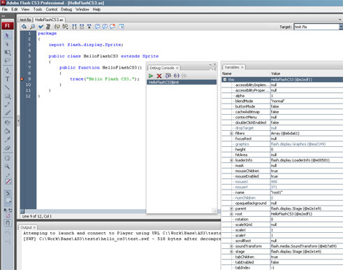 The new debugger in Flash CS3.