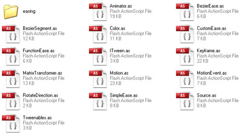A look at the fl.motion package bundled with Flash CS3.